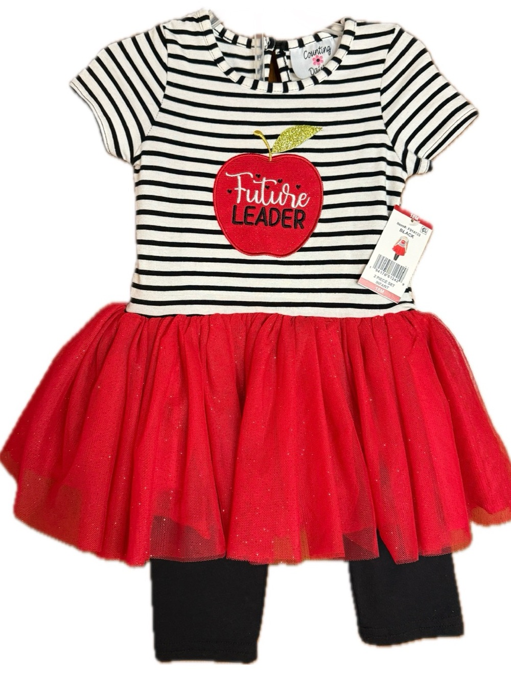 NWT Counting Daisies "Future Leader" 2-Piece Tunic Tutu & Legging Set